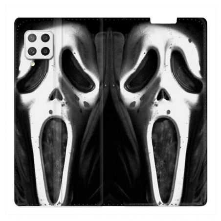 Housse Cuir Portefeuille Pour Samsung Galaxy A42 Scream Noir