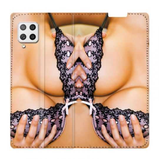 Housse Cuir Portefeuille Pour Samsung Galaxy A42 Sexy Boobs