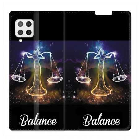 Housse Cuir Portefeuille Pour Samsung Galaxy A42 Signe Zodiaque 2 Balance