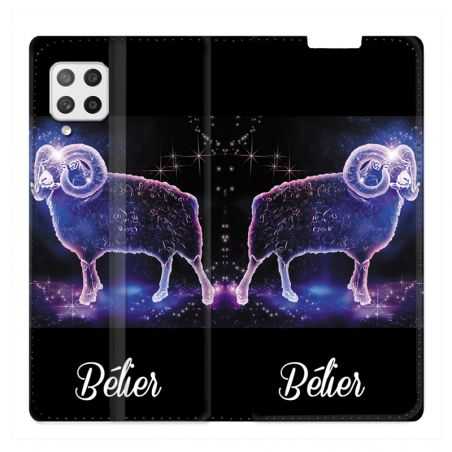 Housse Cuir Portefeuille Pour Samsung Galaxy A42 Signe Zodiaque 2 Bélier