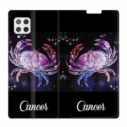 Housse Cuir Portefeuille Pour Samsung Galaxy A42 Signe Zodiaque 2 Cancer