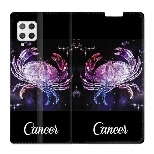 Housse Cuir Portefeuille Pour Samsung Galaxy A42 Signe Zodiaque 2 Cancer