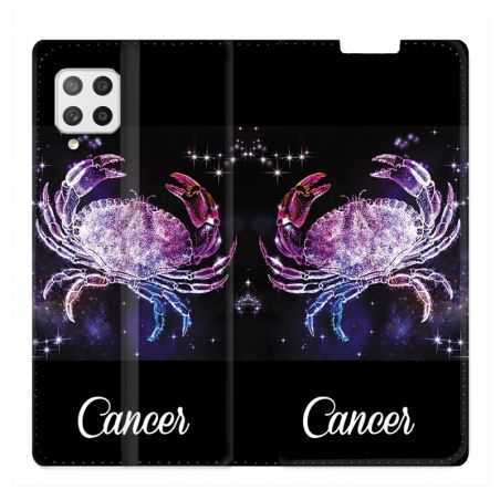Housse Cuir Portefeuille Pour Samsung Galaxy A42 Signe Zodiaque 2 Cancer