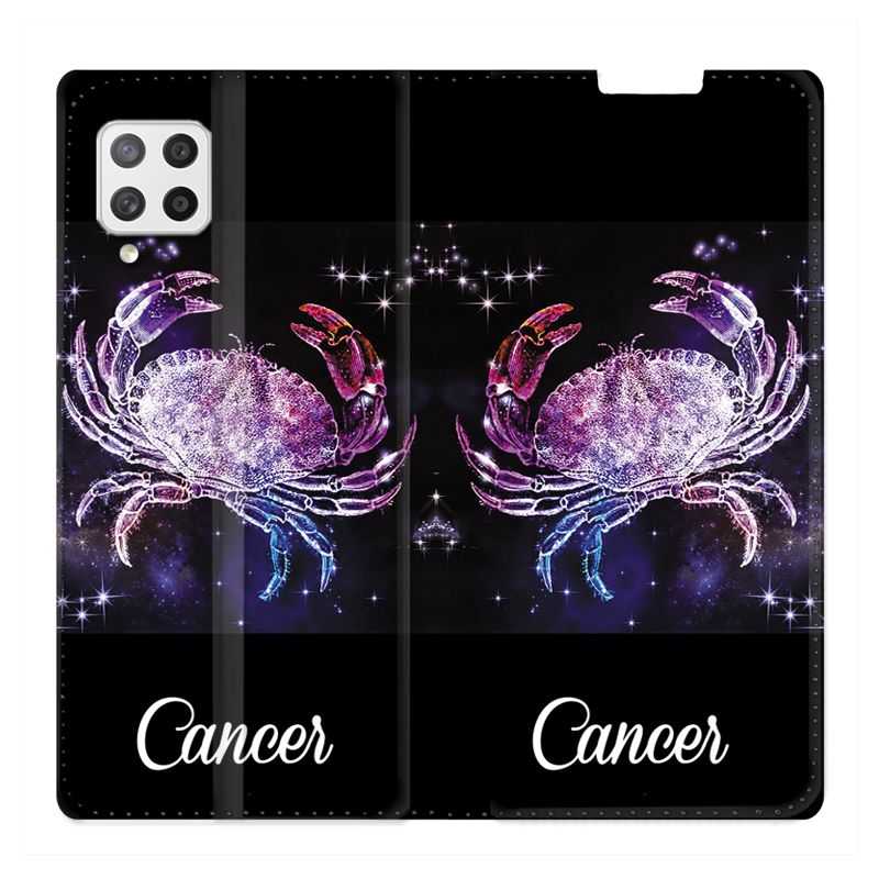 Housse Cuir Portefeuille Pour Samsung Galaxy A42 Signe Zodiaque 2 Cancer
