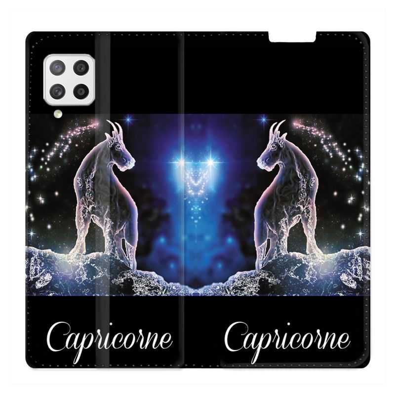 Housse Cuir Portefeuille Pour Samsung Galaxy A42 Signe Zodiaque 2 Capricorne