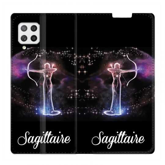 Housse Cuir Portefeuille Pour Samsung Galaxy A42 Signe Zodiaque 2 Sagittaire