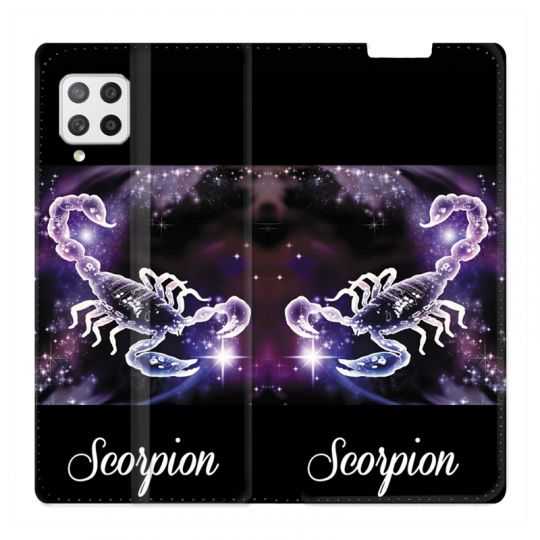 Housse Cuir Portefeuille Pour Samsung Galaxy A42 Signe Zodiaque 2 Scorpion