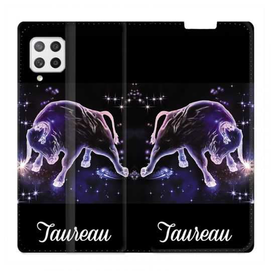 Housse Cuir Portefeuille Pour Samsung Galaxy A42 Signe Zodiaque 2 Taureau