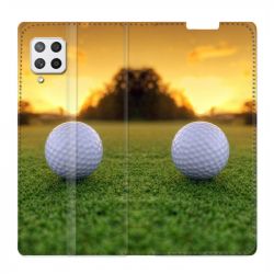 Housse Cuir Portefeuille Pour Samsung Galaxy A42 Golf Balle