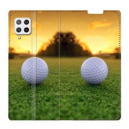 Housse Cuir Portefeuille Pour Samsung Galaxy A42 Golf Balle