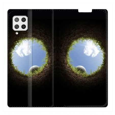 Housse Cuir Portefeuille Pour Samsung Galaxy A42 Golf Trou