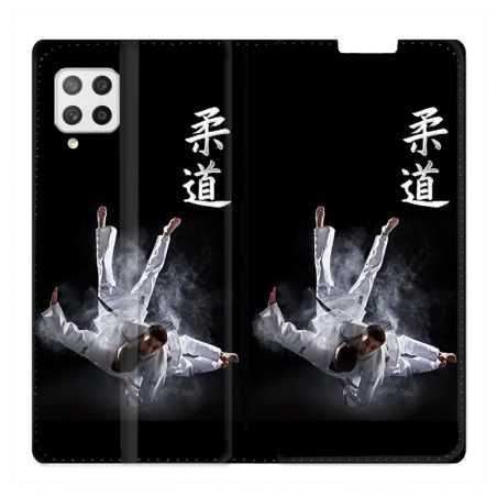 Housse Cuir Portefeuille Pour Samsung Galaxy A42 Judo Noir