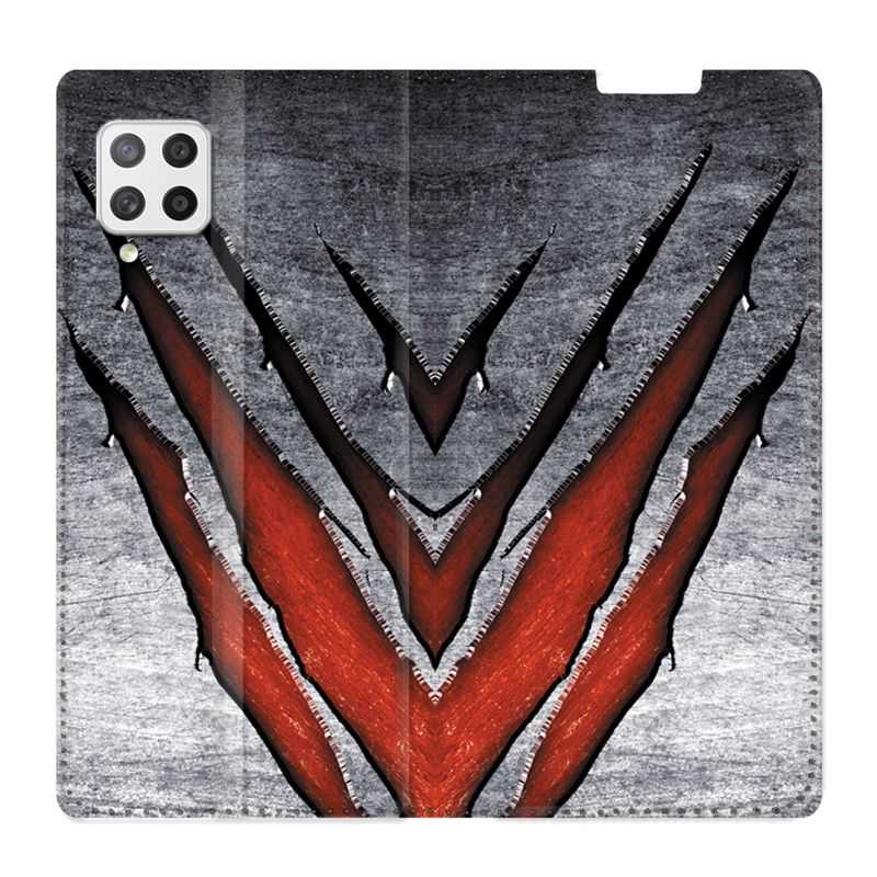 Housse Cuir Portefeuille Pour Samsung Galaxy A42 Texture Beton