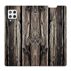 Housse Cuir Portefeuille Pour Samsung Galaxy A42 Texture Bois