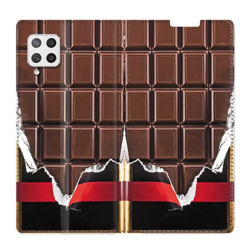 Housse Cuir Portefeuille Pour Samsung Galaxy A42 Trompe Oeil Chocolat