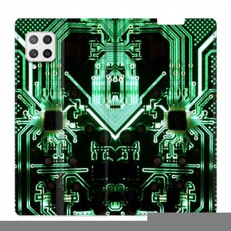 Housse Cuir Portefeuille Pour Samsung Galaxy A42 Trompe Oeil Composant