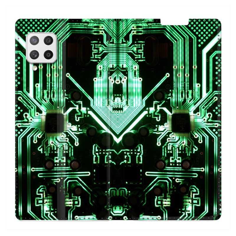 Housse Cuir Portefeuille Pour Samsung Galaxy A42 Trompe Oeil Composant