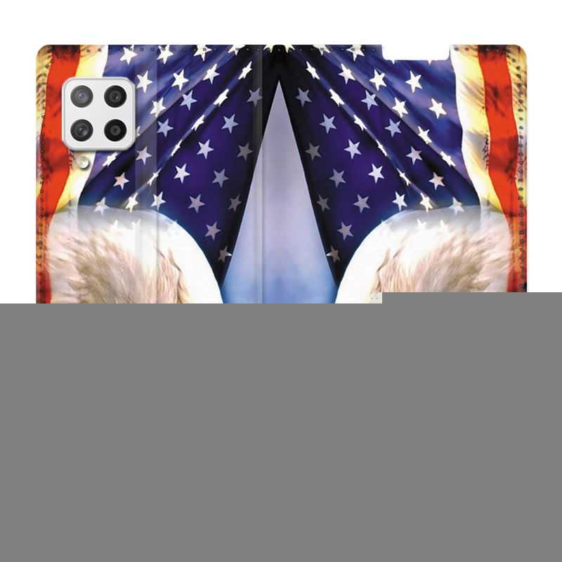 Housse Cuir Portefeuille Pour Samsung Galaxy A42 Amerique USA Aigle