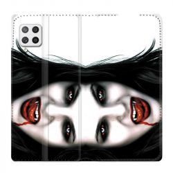 Housse Cuir Portefeuille Pour Samsung Galaxy A42 Vampire Blanc