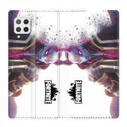 Housse Cuir Portefeuille Pour Samsung Galaxy A42 Fortnite Blanc