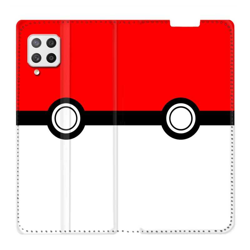 Housse Cuir Portefeuille Pour Samsung Galaxy A42 Pokemon Pokeball