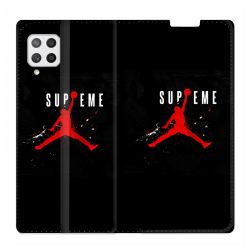 Housse Cuir Portefeuille Pour Samsung Galaxy A42 Jordan Supreme Noir