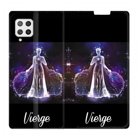 Housse Cuir Portefeuille Pour Samsung Galaxy A42 Signe Zodiaque 2 Vierge