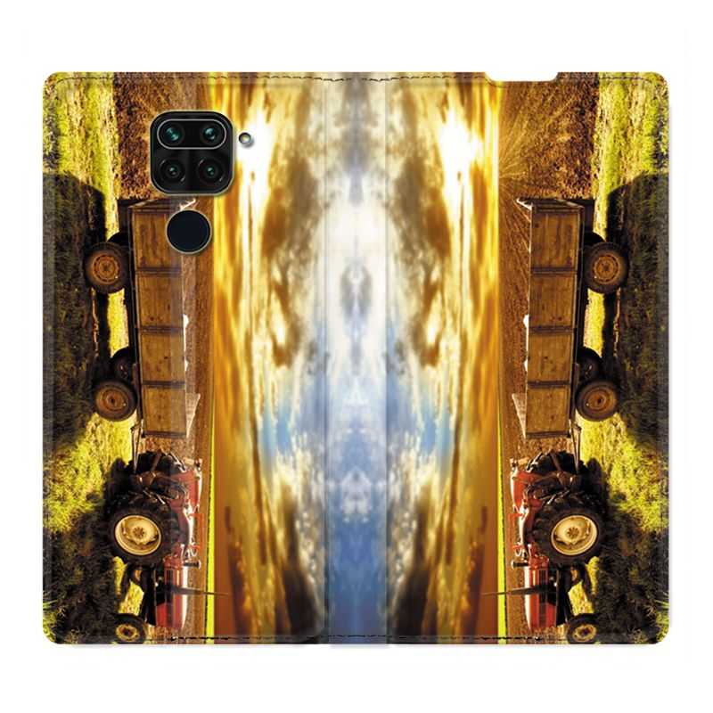Housse Cuir Portefeuille Pour Xiaomi Redmi Note 9 Agriculture Tracteur Color