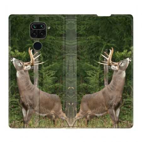 Housse Cuir Portefeuille Pour Xiaomi Redmi Note 9 Cerf