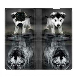 Housse Cuir Portefeuille Pour Xiaomi Redmi Note 9 Chien Reflet