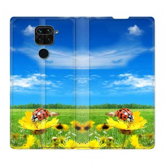 Housse Cuir Portefeuille Pour Xiaomi Redmi Note 9 Coccinelle