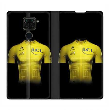 Housse Cuir Portefeuille Pour Xiaomi Redmi Note 9 Cyclisme Maillot Jaune