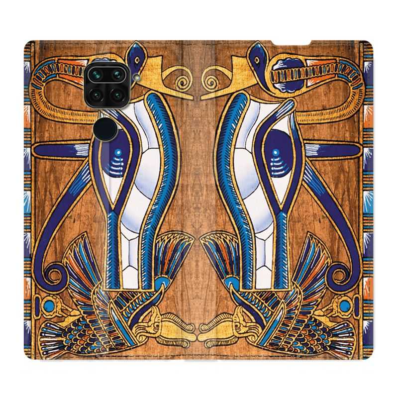 Housse Cuir Portefeuille Pour Xiaomi Redmi Note 9 Egypte Papyrus