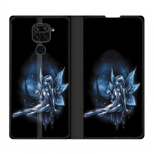 Housse Cuir Portefeuille Pour Xiaomi Redmi Note 9 Fee Bleu