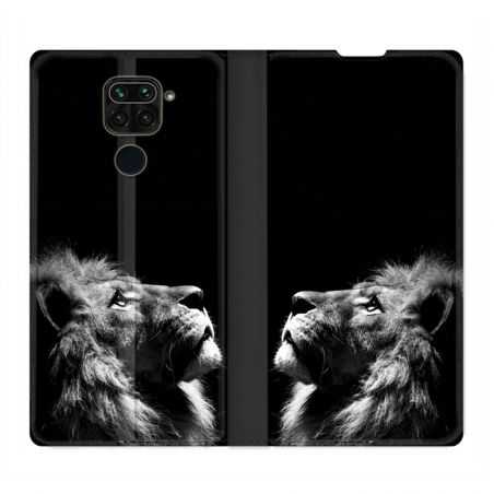 Housse Cuir Portefeuille Pour Xiaomi Redmi Note 9 Roi Lion