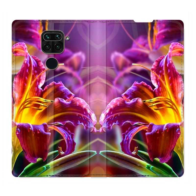 Housse Cuir Portefeuille Pour Xiaomi Redmi Note 9 Fleur Lys Color