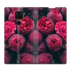 Housse Cuir Portefeuille Pour Xiaomi Redmi Note 9 Fleur Pivoine