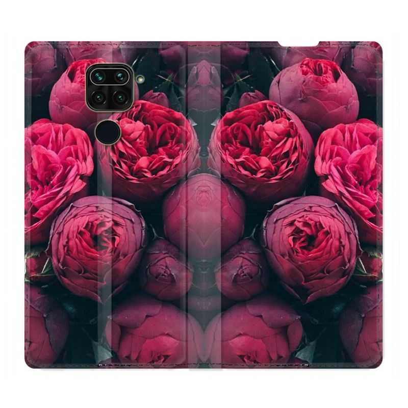 Housse Cuir Portefeuille Pour Xiaomi Redmi Note 9 Fleur Pivoine