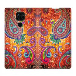 Housse Cuir Portefeuille Pour Xiaomi Redmi Note 9 Fleur Psychedelic