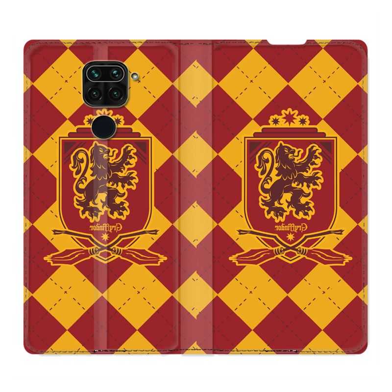 Housse Cuir Portefeuille Pour Xiaomi Redmi Note 9 WB License Harry Potter Griffindor