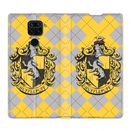 Housse Cuir Portefeuille Pour Xiaomi Redmi Note 9 WB License Harry Potter Hufflepuff