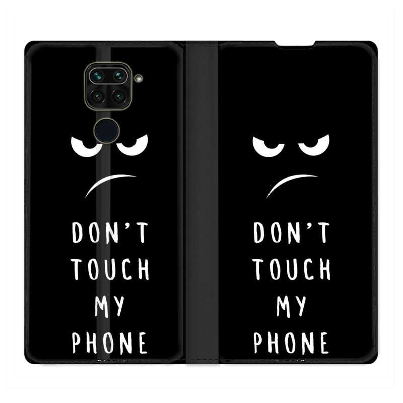Housse Cuir Portefeuille Pour Xiaomi Redmi Note 9 Humour Don't Touch
