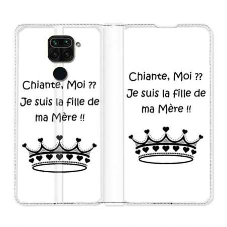 Housse Cuir Portefeuille Pour Xiaomi Redmi Note 9 Humour Moi Chiante