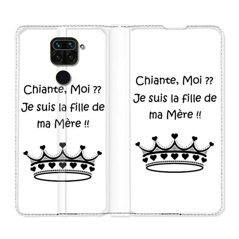 Housse Cuir Portefeuille Pour Xiaomi Redmi Note 9 Humour Moi Chiante