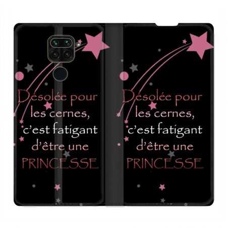 Housse Cuir Portefeuille Pour Xiaomi Redmi Note 9 Humour Princesse