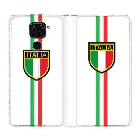 Housse Cuir Portefeuille Pour Xiaomi Redmi Note 9 Italie 3 Blanc