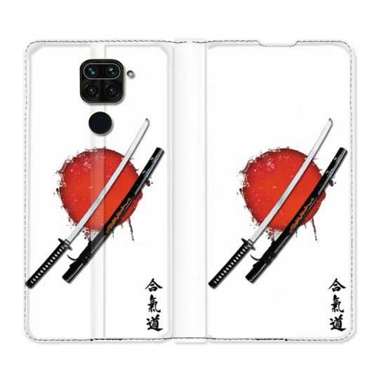 Housse Cuir Portefeuille Pour Xiaomi Redmi Note 9 Japon Epée