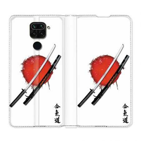 Housse Cuir Portefeuille Pour Xiaomi Redmi Note 9 Japon Epée