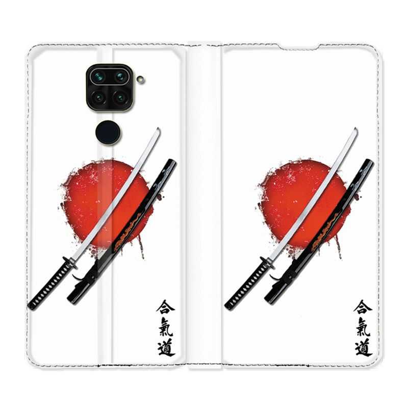 Housse Cuir Portefeuille Pour Xiaomi Redmi Note 9 Japon Epée