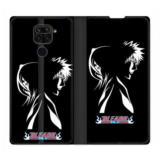Housse Cuir Portefeuille Pour Xiaomi Redmi Note 9 Manga Bleach Duo